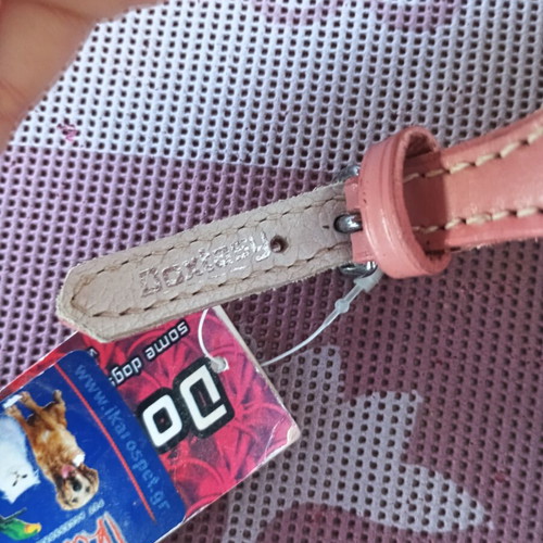 Doxtasy leather dog collar pink 30cm x 15mm new
