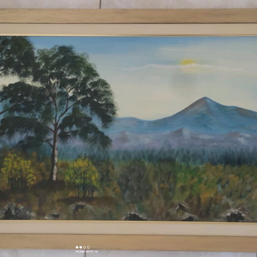 Signed painting used with embossed texture 104x53cm