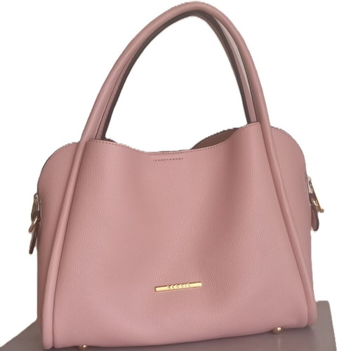 BESSIE Pink Handbag with Gold Details New