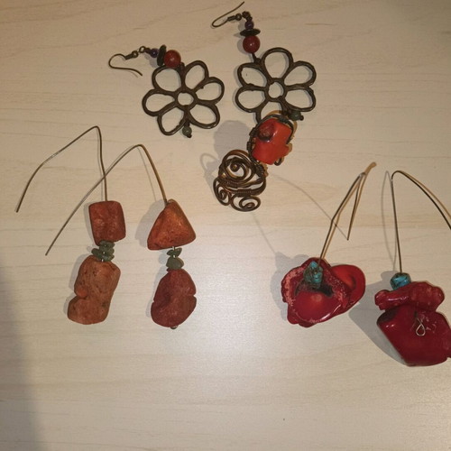 Handmade coral jewelry new from natural raw coral