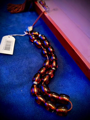 Amber Worry Beads with Authentic 925 Silver New
