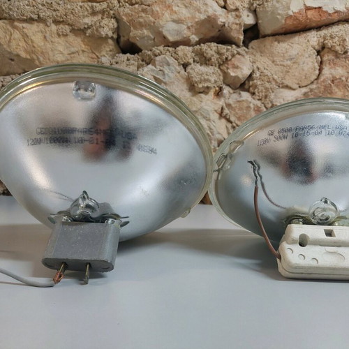 General Electric 120V aircraft spotlights 1200W & 500W like new, authentic
