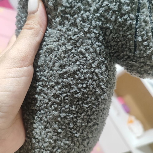 Cat Door Stop Gray with Curly Fur, New