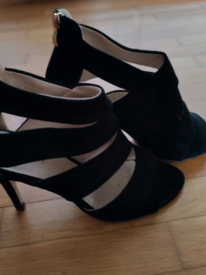 Black suede branded sandals size 38 like new