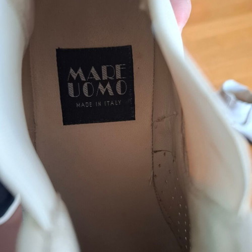 Men's leather loafers Mare Uomo used, size 40, white and brown
