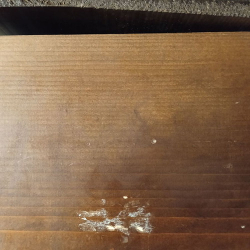 Wooden box with painted lid used, storage for small items