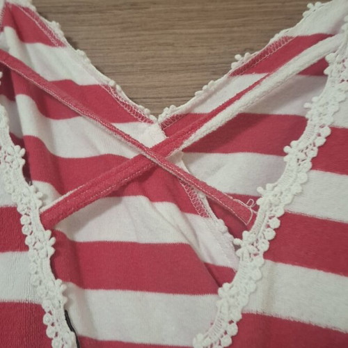 Lynne terry striped romper white and red like new