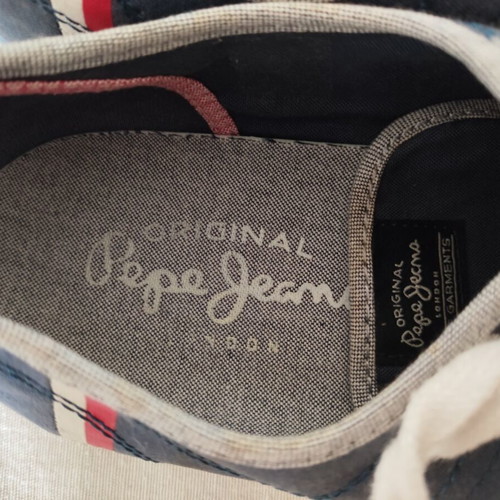 Pepe Jeans men's sneakers navy blue canvas size 43 like new