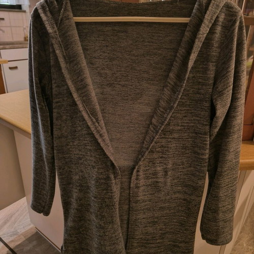 Thin gray jacket with hood used, size Medium