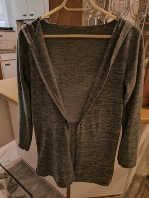 Thin gray jacket with hood used, size Medium
