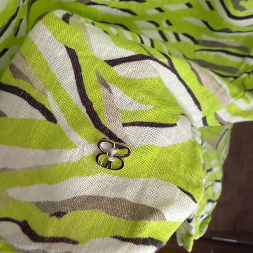 Basler linen blouse 3XL like new, white and green