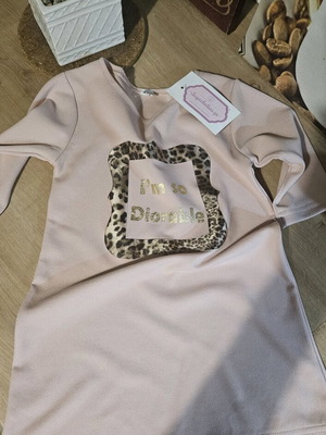 Pink dress 3-4 years new with tag, leopard detail
