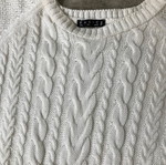 Basic Cable Knit White Sweater Size S used