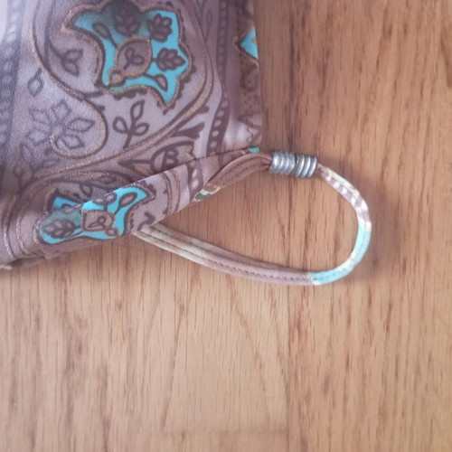 Women's one-piece swimsuit like new, brown and turquoise paisley, size M