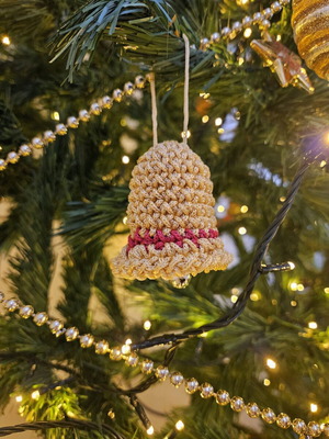 Handmade bell-shaped Christmas tree ornament new