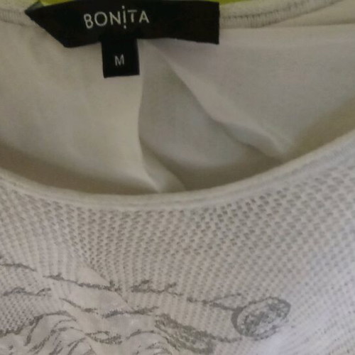 Bonita blouse like new, ice white with mesh fabric