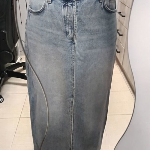 Zara long denim skirt like new with front slit size L