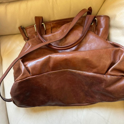 Miu Miu Pocket Leather Vintage Shoulder Bag used, brown