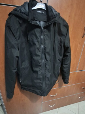 Women's jacket used, black, hooded, size XL