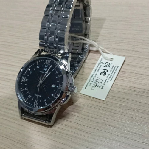 Men's wristwatch with bracelet new, silver