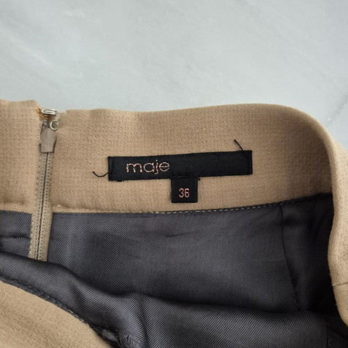Maje mini skirt size S like new, beige, viscose balloon effect