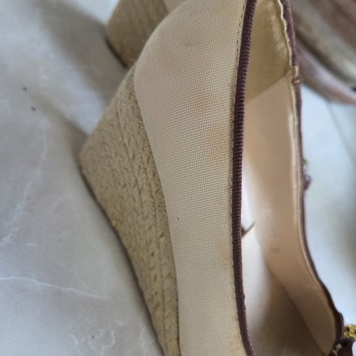 Platform shoes like new, beige leather, size 38