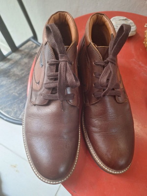 Damiani men's boots in cognac with black pair gift like new