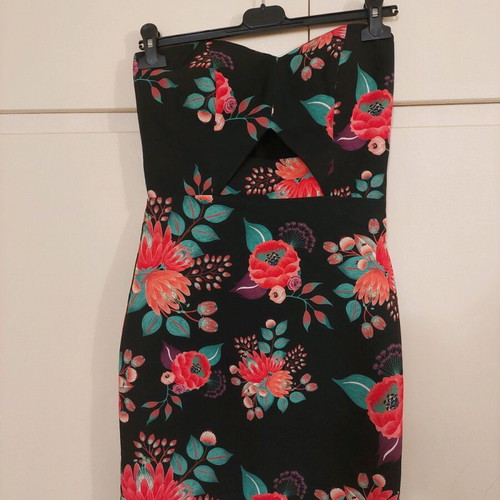 BSB strapless floral dress new, size 40, blue multicolor