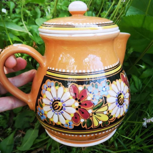 Czech ceramic jug new, handmade KERALIT