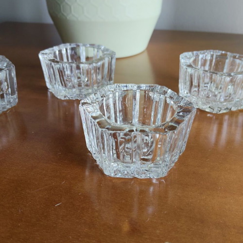 Glass tealight holders set of 4 like new