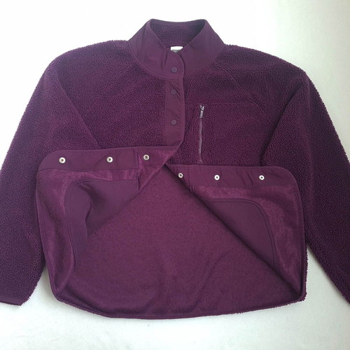 Victoria's Secret Pink women's sherpa fleece jacket new, size L, purple