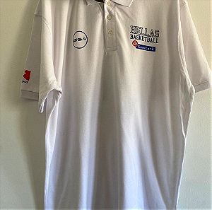 Εθνική Ελλάδος Μπάσκετ GSA Polo T-shirt Λευκό Greece Limited Edition Ανδρικό Μέγεθος XL