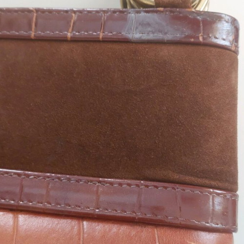 Brown leather shoulder bag used