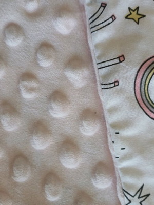 Handmade double-sided baby crib blanket with 100% cotton and mink velvet, new