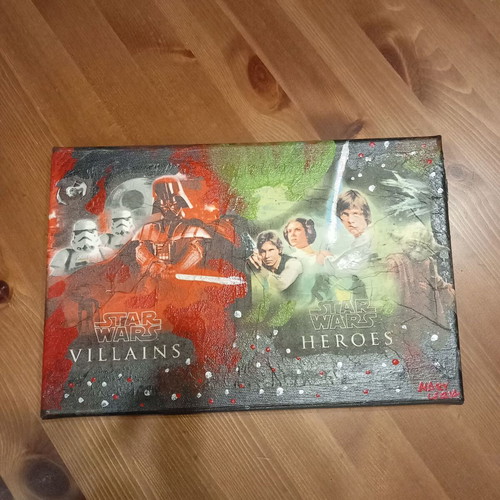 Star Wars canvas wall art handmade 30×20cm like new
