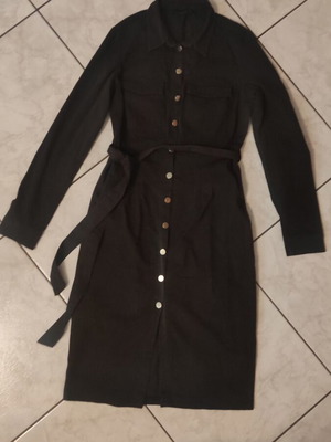Mohito black midi dress used with front slit and side pockets