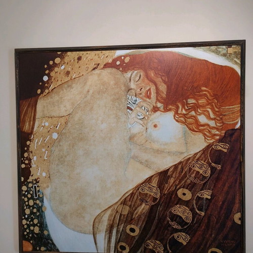 Painting Danae by Gustav Klimt on stretcher like new 100x95