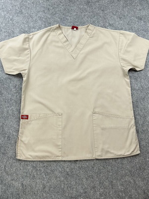Dickies medical nurse short sleeve shirt medium beige used
