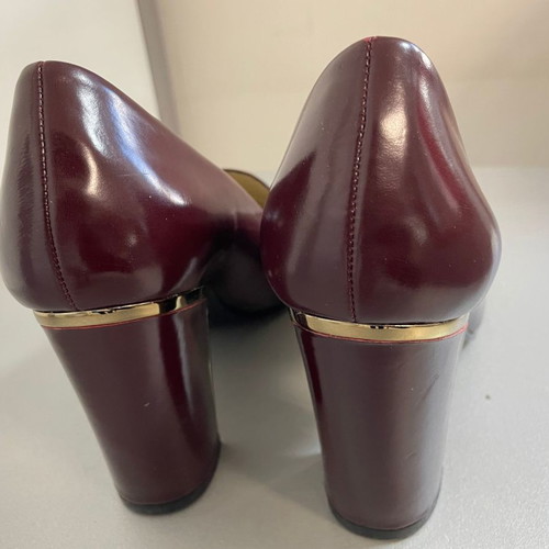 Ash leather pumps used, burgundy, 9 cm heel, size 40