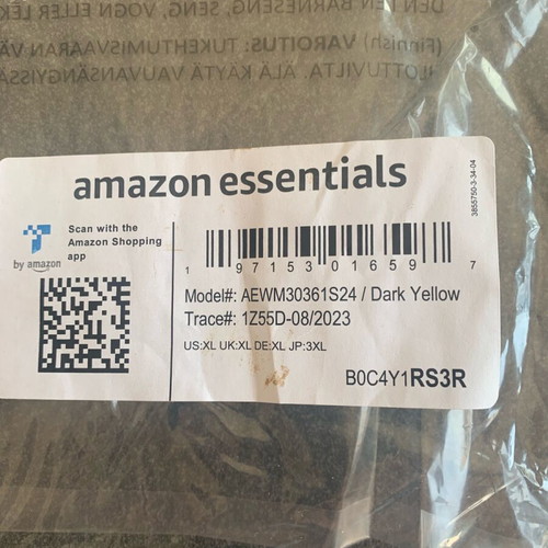 Amazon Essentials cotton pants XL mustard color new