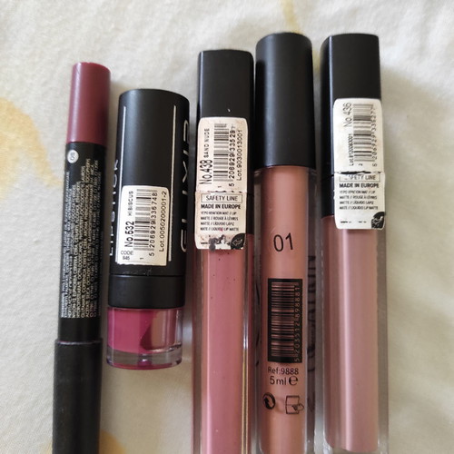 Various lipsticks used