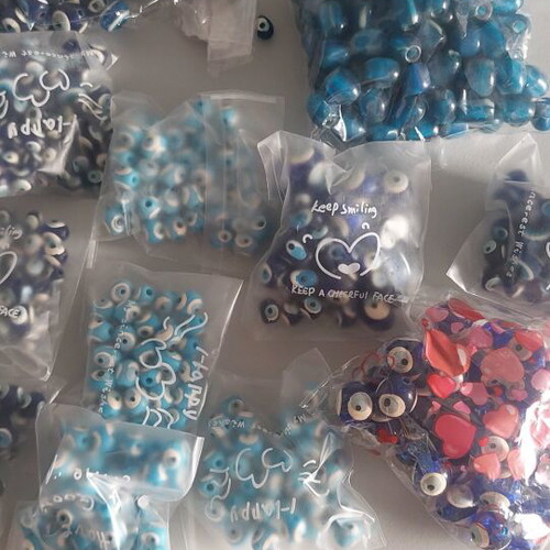 Evil eye beads like new, 580 g, blue and turquoise