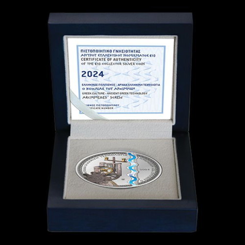 Silver collectible coin The Archimedes Screw new
