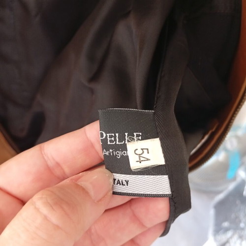 Men's leather jacket used, brown, size XL