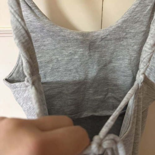 H&M midi gray dress with twisted straps, new