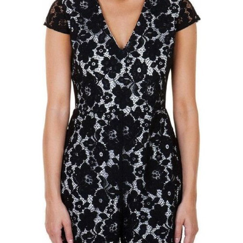 Toi&Moi lace short-sleeve jumpsuit like new, black and white, size S