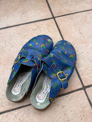 Birkenstock children's slippers used, blue, size 29