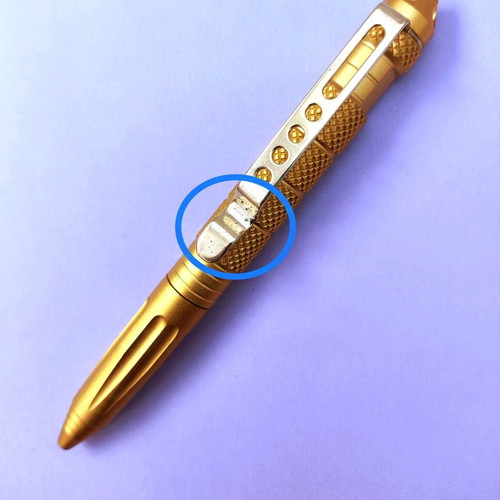 Set of 2 tactical business pens in silver and gold, new