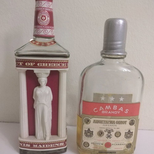 Brandy bottles collectible used, set of two