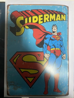 Superman μεταλλικό καδράκι σαν καινούργιο 30x20